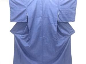 乱れ格子織り出し手織り紬着物